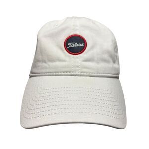 Titleist Men's White Golf Hat with USA Flag Patch Adjustable Cap